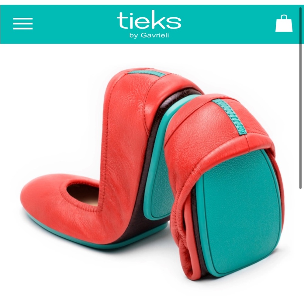 Tieks Poppy Red Flats Size 9